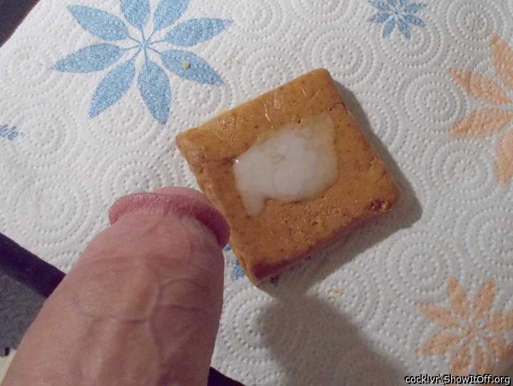 I couldn't decide whether to lick the cum off or just eat it