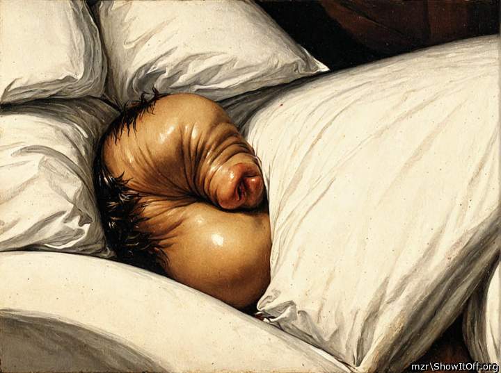 Сurved Big Foreskin On a Small Uncut Cock Art Style