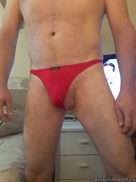 Now this is so very sexy! Your cock in a thong!