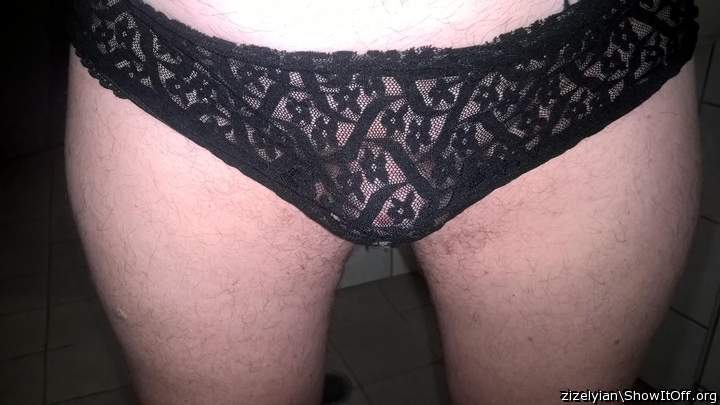 wearing my mother-in-law s black lace panties