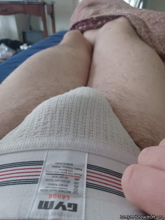 Looking hot wearing a jockstrap!  Woof
