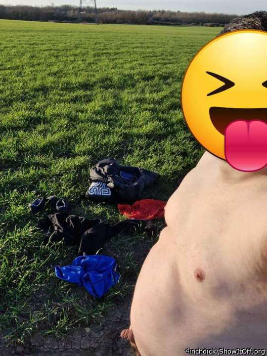 naked in a field