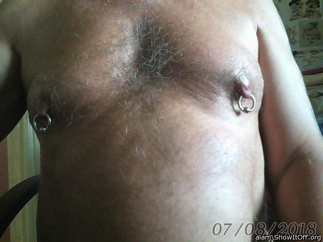 Wow what hot nipples !! Can I lick, suck, nibble then pull o