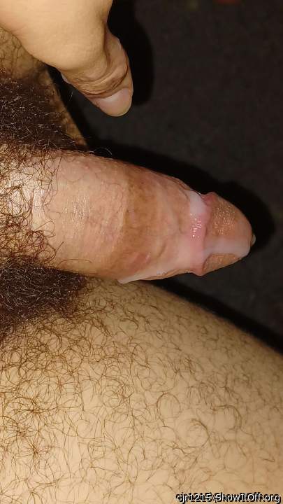 Mouthwatering, hairy, cum-glazed penis! I want to suck you c