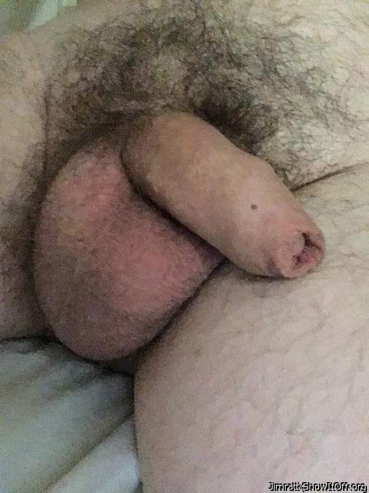 Hot uncut dick and balls close-up    