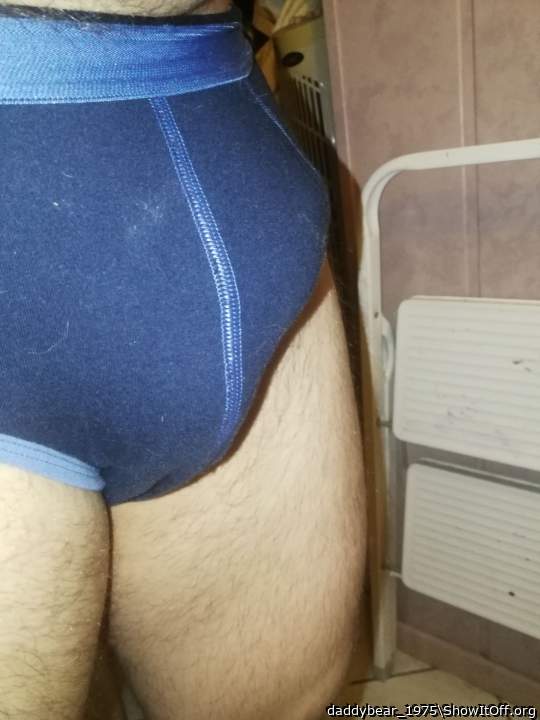 Semi hard in briefs...