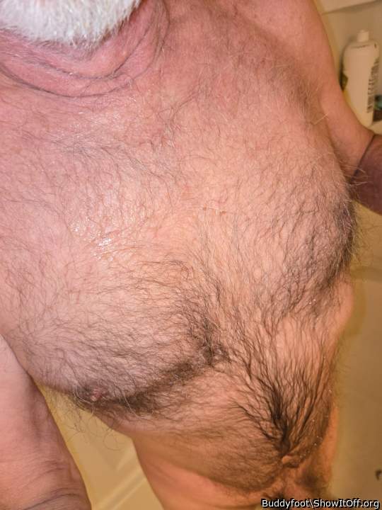 Piss soaked chest hair