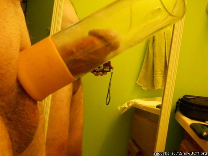My 6 inch cock get so hard in Penis pump -  [6-9-13-12]