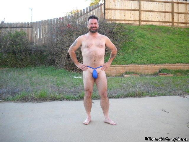 My thong in the backyard