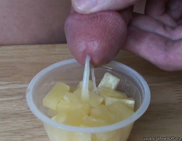 Wonderful combination, cum on fruit!      