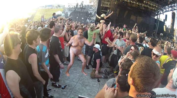 Stripped naked while crowd-surfing
