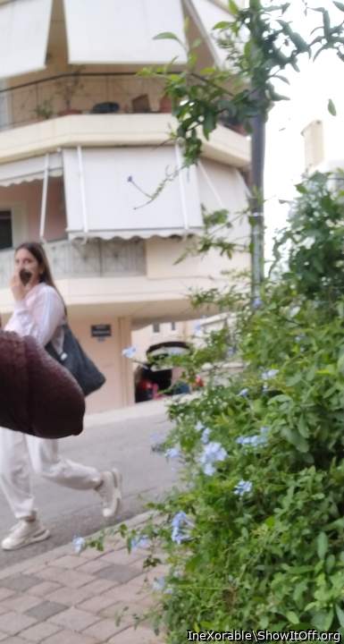 She watch me to stroke my cock in public!