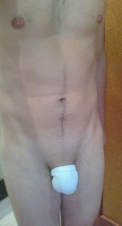 Wearing only a sock