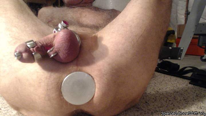 3 inch plug and pierced cock