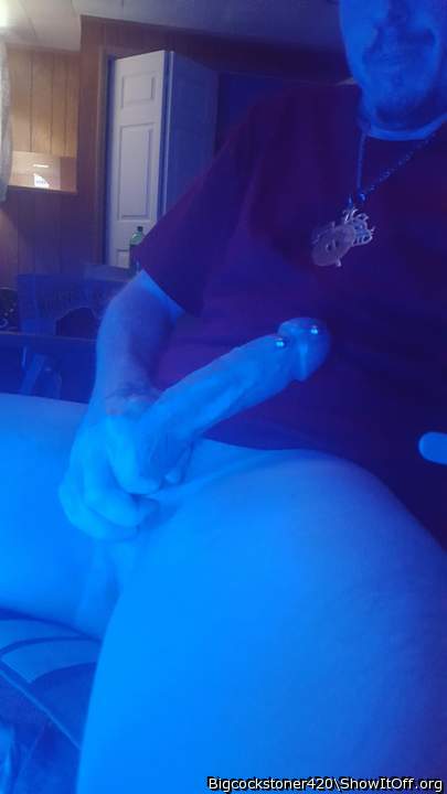 Playing with my big cock