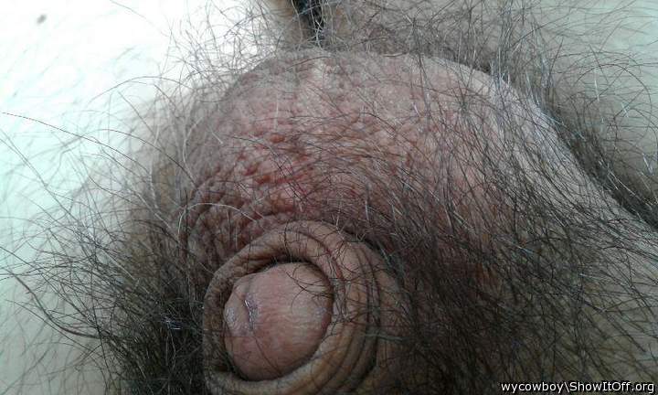 My small cock and balls with some precum