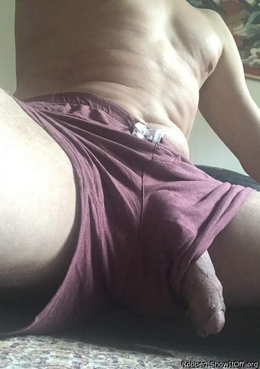 My softie hangs out the boxer shorts