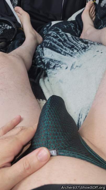 Sexy dark green thong