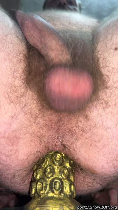 Riding my gold tentacle toy