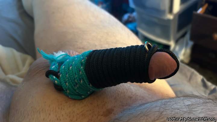 Tie that pieced cock up!    