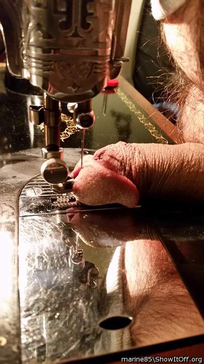 Sewing machine needle in glands