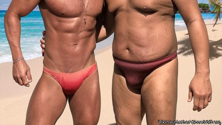 Me and my friend kissing in our bikinis