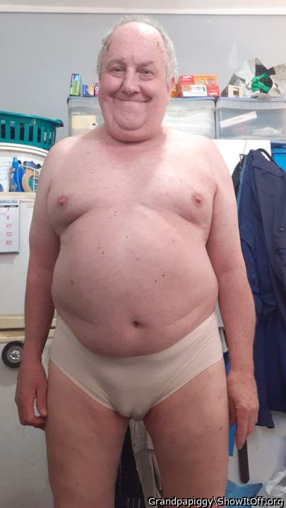 Dick hidden, wearing panties.