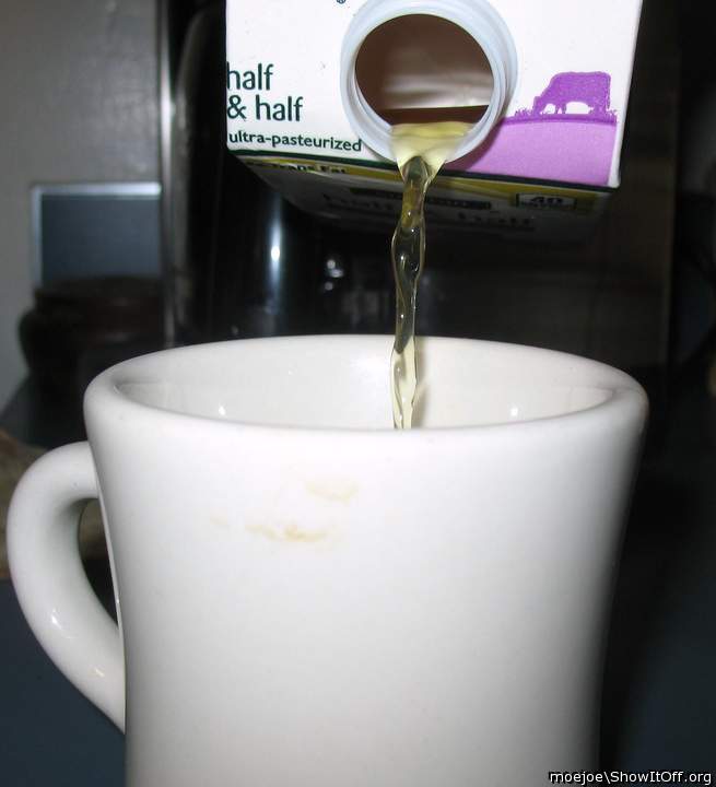 Adding some flavor to my coffee.....