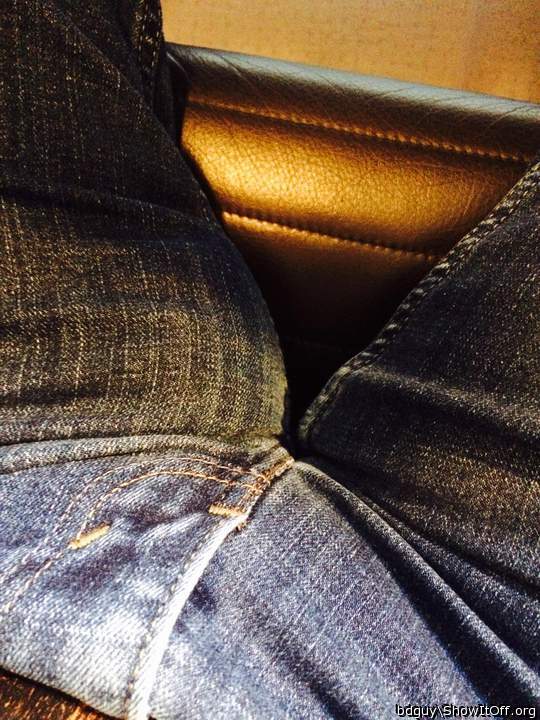 Seated Jeans Bulge