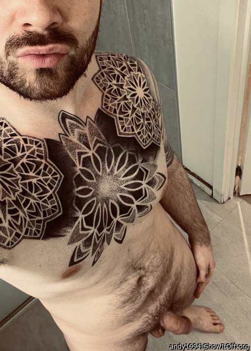  Nice tattoo, big cock, you're a work art