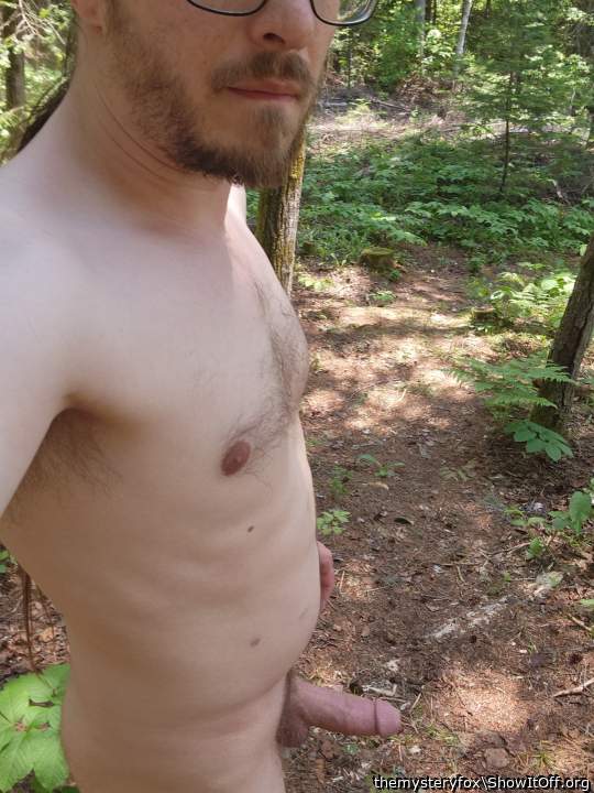 Nude in the woods, being adventerous
