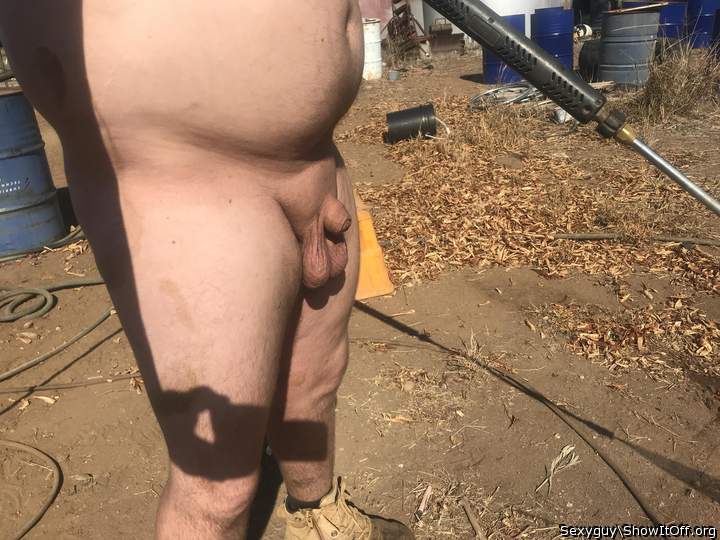 be careful with the pressure washer, at least you ware safet