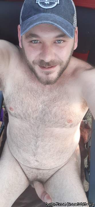 Enjoying the local nudist camp!