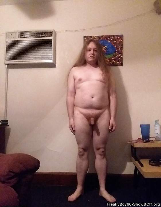 Full naked in my living room like I'm submitting to a physical exam