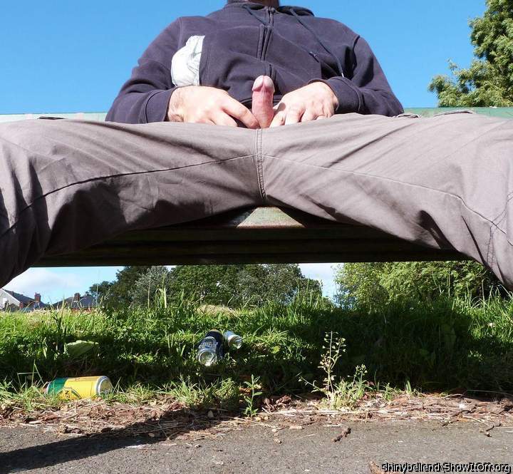 Bell End Out In The Park. Only Need To Unzip My Top And Be Naked