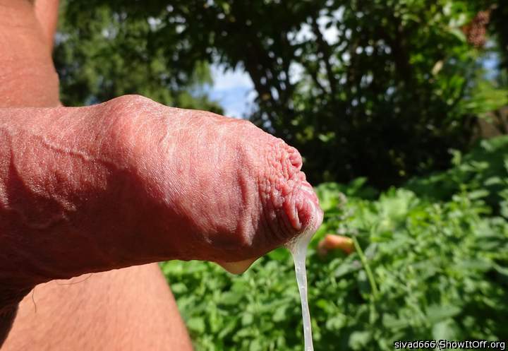 Cumming outside.  Wonderful 