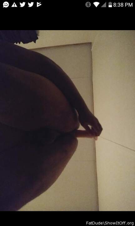 Fat boy takes 7in dildo ;)